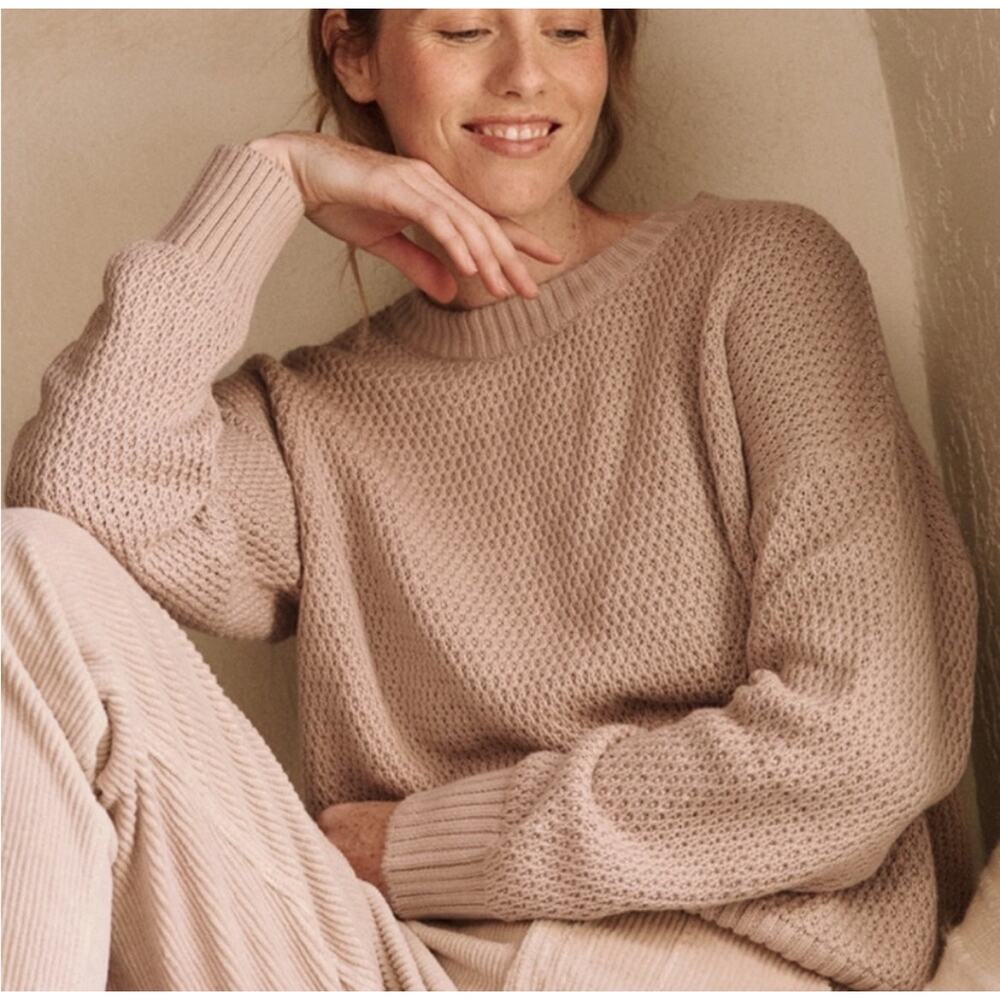 Pact Women's Scoop Neck Sweater in Light Taupe